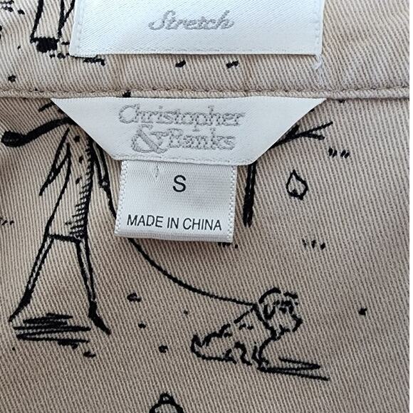 Christopher & Banks Tan Stretch Dog Print Jacket Women's Size Small 2007 - Picture 7 of 13